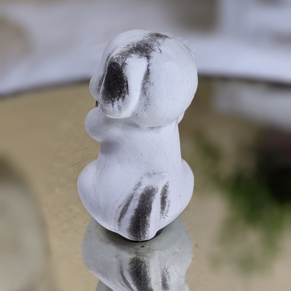 Miniature Puppy Dog Ball Bisque Figurine - Picture 2 of 5